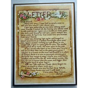 Vintage Christian The Letter by A Grant Wall Plaque Jesus Inspirational Message‎